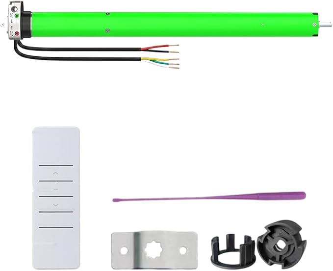 DC12V Motorized Roller Shade Motor with Manual Crank & Remote, 45mm Electric Awning Tubular Motor, Dry Contact Smart Blinds Retrofit Kit (50 N.m for Φ50mm（2") Groove Tube