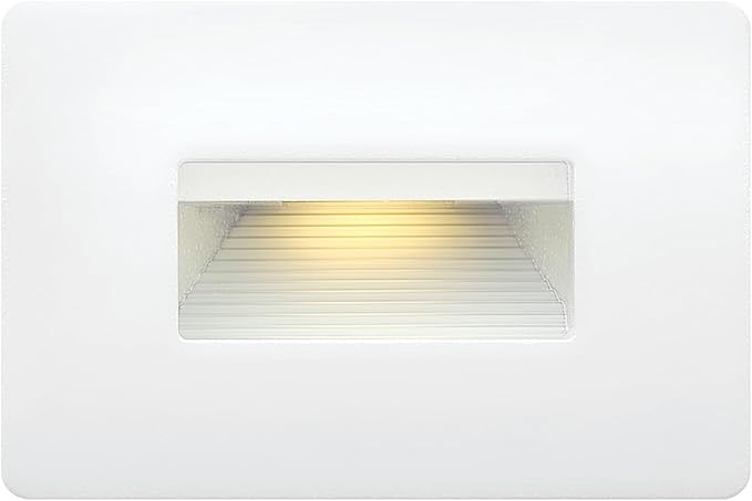 Hinkley Landscape Lighting Luna Horizontal 12v Step Light, Low-Voltage, 2700K, Fits Standard Gang Junction Box, Integrated LED, Satin White