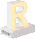 LED Magnetic Letter R, H 3.7" Light with Touch Control, White, Dimmable, Warm White 3000K