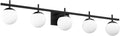 Ralbay Mid Century Modern Vanity Lights Black Milky Glass Mid Century Bathroom Vanity Lights Over Mirror, Wall Light for Bathroom Black 5 Light