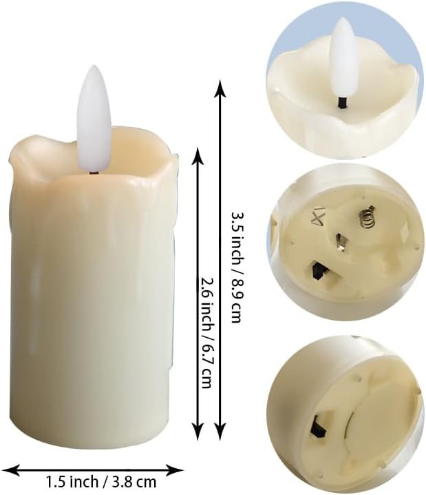 CANDLE CHOICE Battery Operated Flameless Votives with Auto Daily Cycle Timer Long Lasting Realistic Black Wick Electric LED Candles for Wedding Party Holiday Halloween Christmas Decorations 6 Pack