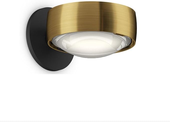 Globe Led Wall Sconce up down Modern Wall Light Fixture 6W Aluminum Wall Washer with Glass Lens Shade, Indoor Mini Decor Lighting Fixture for Bedroom Living Room Hallway Corridor/Brushed D/3 Color Mod