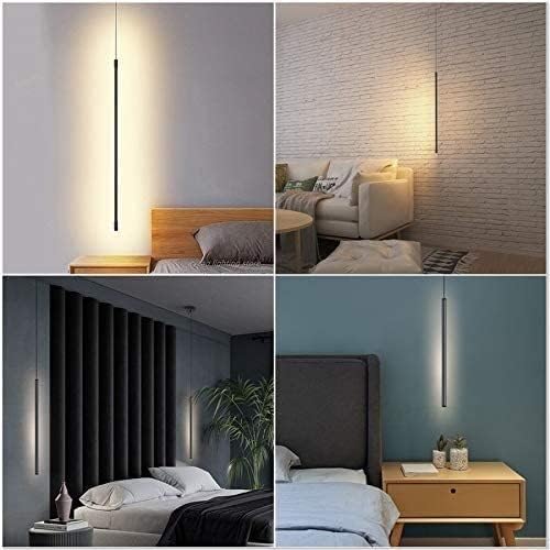 Modern Chandelier Geometry Line Strip Hanging Light, Led Chandelier, Living Room TV Wall Decor LED Pendant Lamps, Ceiling Lights Fixtures for Kitchen, Bedroom, Study Room(Warm Ligh