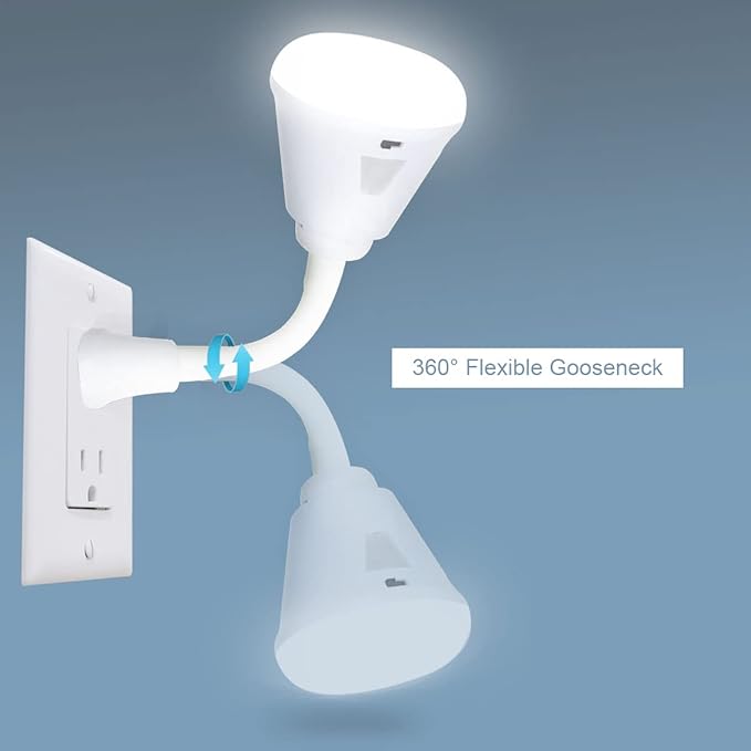 Plug-in Motion Sensor Night Light, LED Infrared Sensor 6W Light, AC 85-265V PIR Motion Detector Bulb (Warm Light, US Plug)