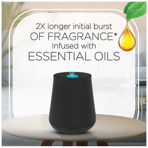 A'ir Essential Mist Diffuser with Natural Essential Oils A'ir Freshener, Cordless, Portable, Automatic 8-Hour Cycle, Lavender, Almond Blossom, 45-Day Refill