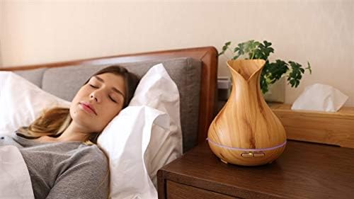 Essential Oil Diffuser Tulip Light Wood Diffuser LED Advanced Cool Mist Humidifier 14 Color LED Night Light - Our Best Wood Grain - Birthday Gifts & Housewarming Gifts