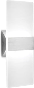 ChangM Modern LED Acrylic Wall Sconce 12W Cool White 6000K Up Down Lamp for Bedroom Corridor Stairs Bathroom Indoor Lighting Fixture Lamps Home Room Decor Not Dimmable No Plug(1 Pack)