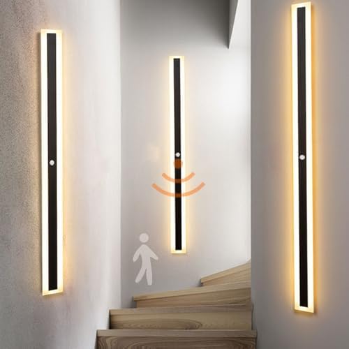 Modern LED Indoor Wall Light with Motion Sensor, Rectangle Aluminum Sconces, 3000K/4500K/6000K Adjustable Brightness, Ideal for Cabinet, Wardrobe, Office, Bedroom, Corridor.