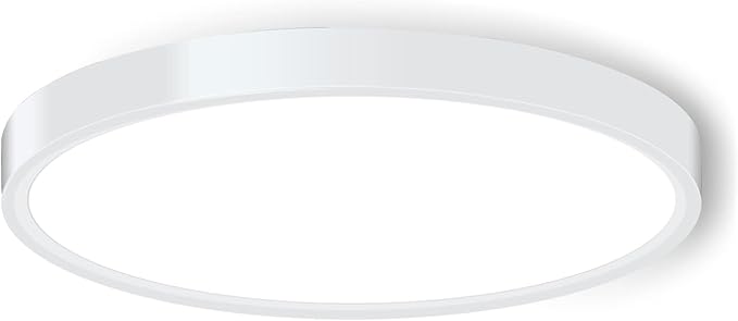 LED Ceiling Light Fixture Flush Mount, 9inch Modern LED Ceiling Light, 18W 5000K, Low Profile Slim Flat Surface Mount Ceiling Lights for Bedroom Kitchen Hallway Laundry Stairwell Basement Closet White