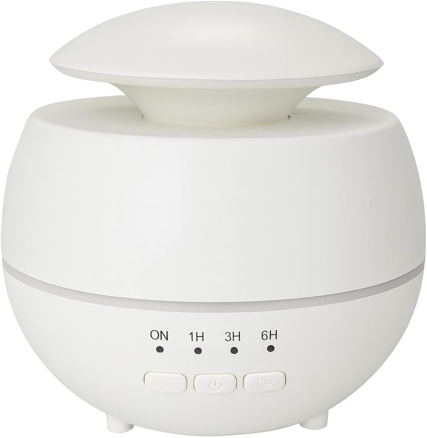 2-in-1 Air Humidifier & Aroma Diffuser Home Fragrance Room Decor Essential Oil Diffuser Humidifiers for Bedroom LED Light Color Changing Car Air Freshener (White-1)
