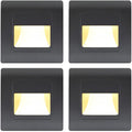 Recessed LED Stair Light Wall Lamp Motion Sensor Wall Lamp AC85-265V Step Lamp Corridor Lighting Indoor Wall Lighting 4PcsWarmWhite Black