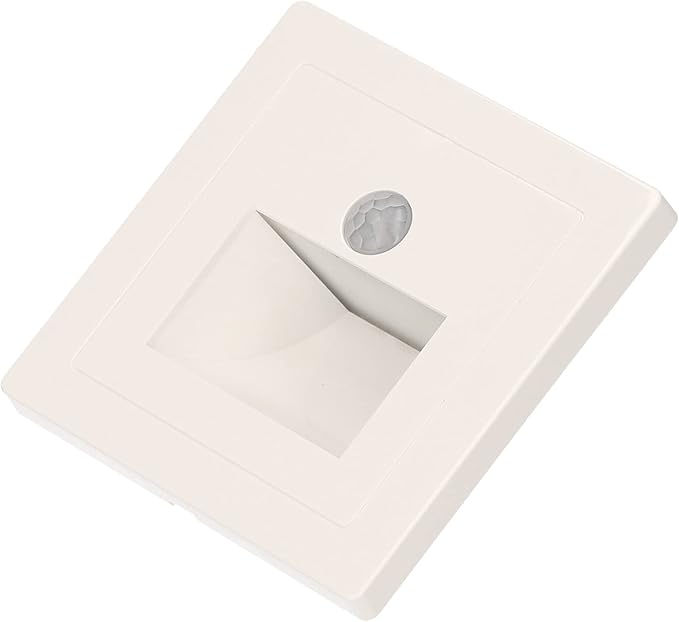 Motion Sensor Step Wired Indoor Motion Activated Foot LED Stair Auto Control Lamp Deck LED Wall s for Stairway Porch Corridor Corner (AC 220V, White)