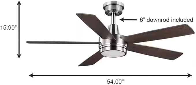 LYTIO Fanelee 54 in. White Color Changing LED Brushed Nickel Smart Ceiling Fan with Light Kit and Remote Powered by Hubspace