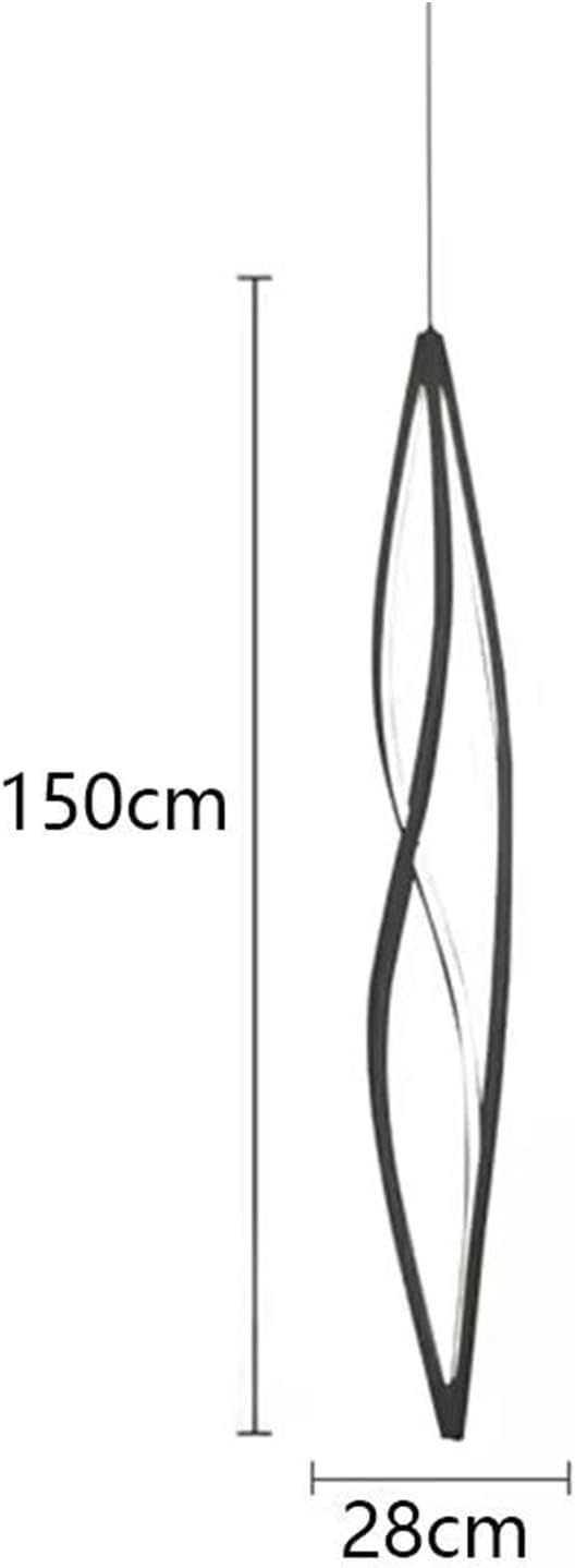 Modern Home Decor Led Lights Pendant Light Lamps Forstaircase Chandeliers for Living Room Hanging Indoor Lighting,Modern LED Chandelier(RC Remote dimming,Black 150cm)