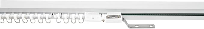 Smart Curtains System, Electric Curtain Track with 4 Slide Rails(38in Per) Motor & Timing Function, Voice App Remote Control Electric Curtain Rod Track for Bedroom, Living Room, Study Etc