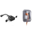 Feit Electric Smart Outdoor Plug, WiFi Waterproof Plug, 2 Grounded Sockets & TayMac MM410C Single Horizontal/Vertical Mount 1-Gang Weatherproof in-Use Electrical Outlet Cover, 2.75 in, Clear