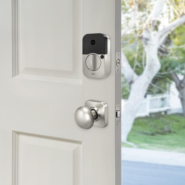 Yale Assure Lock 2 Touch Deadbolt with Ridgefield Handle, Satin Nickel Smart Keyless Entry Door Lock with Wi-Fi Connected Touch Keypad and Fingerprint Scanner, B-YRD450-F-WF1-RX-619