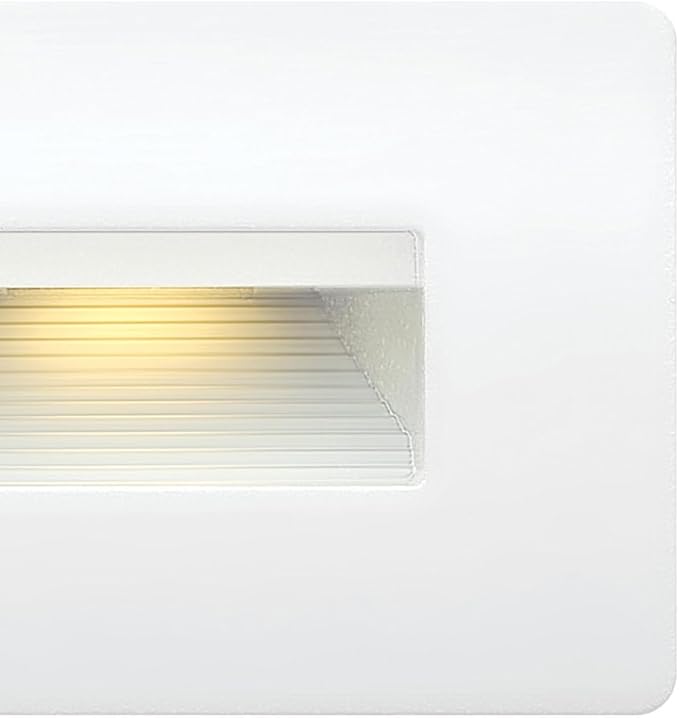 Hinkley Landscape Lighting Luna Horizontal 12v Step Light, Low-Voltage, 2700K, Fits Standard Gang Junction Box, Integrated LED, Satin White