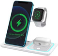 Fast Charging Wireless Charger Station 3 in 1 Multiple Devices Dock 15W Compatible with Any Devices with Wireless Charging Capability Phone, Watch and Earbuds. (White)