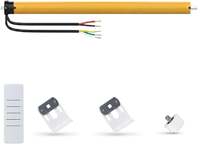 DC24V Smart Roller Shade Motor with Remote, 35mm Dry Contact Electric Blind Motor, Brushless Motorized Shades Kit for Zebra Blinds & Home Automation Projects (6.0 N.m for Φ40mm (1.57") Round Tube)