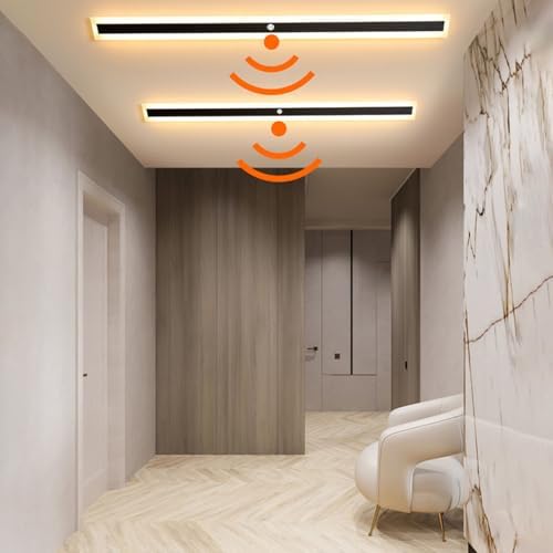 Modern LED Motion Sensor Indoor Wall Light - Rectangle Aluminum Sconces, 3000K/4500K/6000K Adjustable Brightness for Cabinet, Bedroom, Corridor, Office Lighting Fixtures
