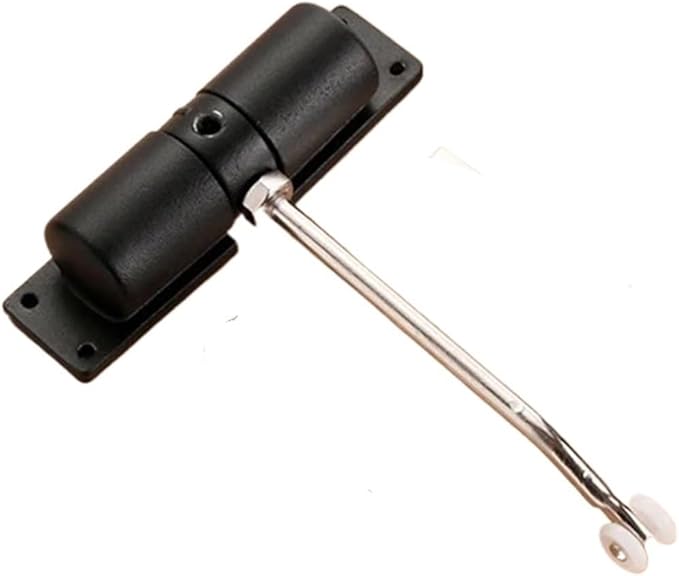 Automatic Adjustable Closer Surface Mounted Heavy Duty Safety Spring，Compatible for Interior Exterior Black Door(U15mmx7m Yellow)