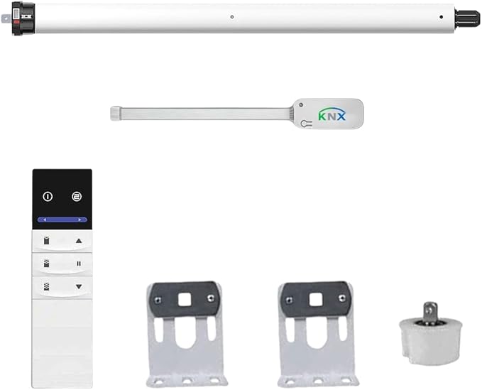 Tubular Motor Compatible with KNX System, Motorized Roller Shades, Electric Blind Motor Kit, Remote Control, Quiet, 5-Year Warranty, Zebra Blind Replacement Kit (Φ40mm (1.57") Octagonal Tube)