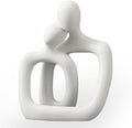 BANOMII Abstract Couple Statue, Minimalist Couples Bedroom Decor, White Hugging Lovers Sculptures Modern Home Office Decor Accents, TV Stand Decorations for Living Room Aesthetic, Desktop Figurine