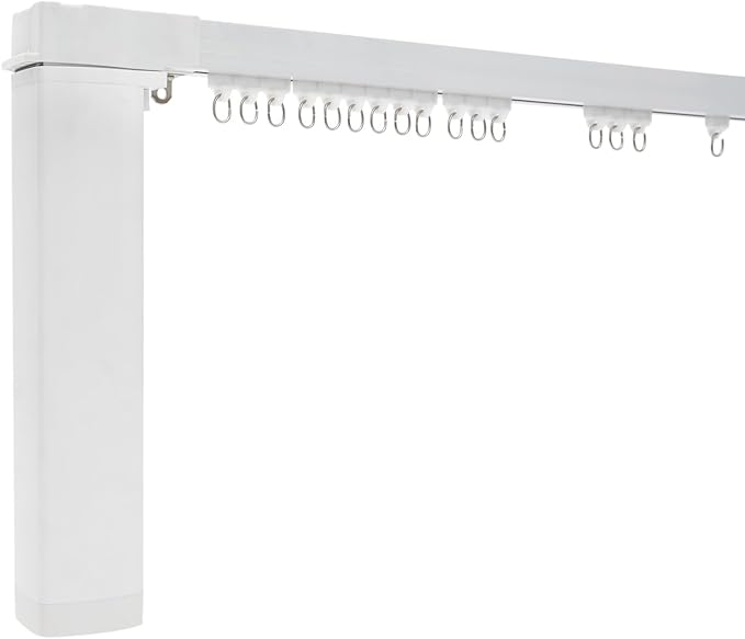 Smart Curtains System, Electric Curtain Track with 4 Slide Rails(38in Per) Motor & Timing Function, Voice App Remote Control Electric Curtain Rod Track for Bedroom, Living Room, Study Etc