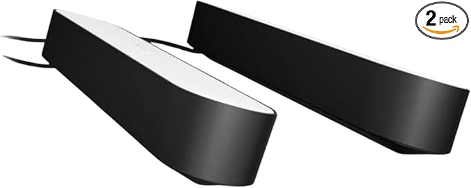 Philips Hue Smart Play Light Bar Base Kit, Black, 2 Pack, White & Color Ambiance LED Color-Changing Light Requires Bridge, Control with App, Works with Alexa, Google Assistant and Apple HomeKit