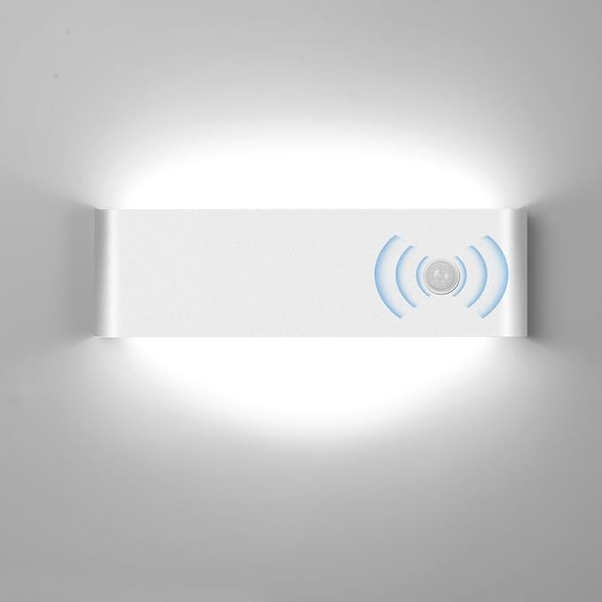 LED Hardwired Motion Sensor Light Indoor Wall Sconce, Motion Sensor Wall Light Indoor Sconce Wall Aluminum Modern Wall Sconce for Living Room Hallway Stair 12W Warm White(Not Battery Operated)