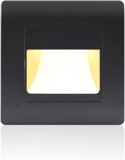 Recessed LED Stair Light Wall Lamp Motion Sensor Wall Lamp AC85-265V Step Lamp Corridor Lighting Indoor Wall Lighting 1PcsWarmWhite Black