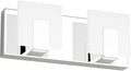 Aipsun 2 Lights Dimmable Modern LED Vanity Light for Bathroom Frosted White Acrylic Chrome Up and Down Bathroom Wall Light Fixtures Over Mirror(White Light 6000K)