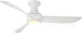 Corona Smart Indoor and Outdoor 3-Blade Flush Mount Ceiling Fan 52in Matte White 2700K LED Light Kit and Remote Control worksworks with Alexa and iOS or Android App
