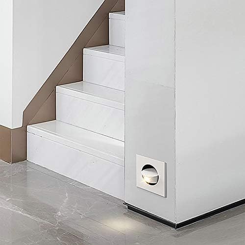 Modern Wall Sconce Light Fixture,Recessed Wall Lamp,Bedside Reading Lamp,Path/Step Light,Gimbal Hidden On/Off Switch,Circle Aluminum White,LED 3W Warm White 3000k,Adjustable&Rotatable
