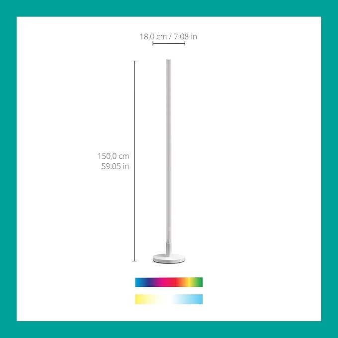 WiZ Connected Smart Floor Lamp - Dimmable Lamp for Living Room with Dual Color Zones - 2.5Ghz Wi-Fi - Compatible with Alexa and Google Assistant - 1 Pack