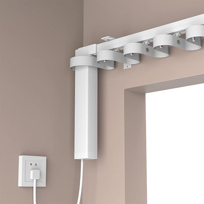 Automatic Curtain Opener,S Folding Electric Smart Curtains System,Motorized Curtains Rod with Remote & Timed,Compatible with Alexa/Google Home (Zigbee Motor, 7M (275.6in) Track)