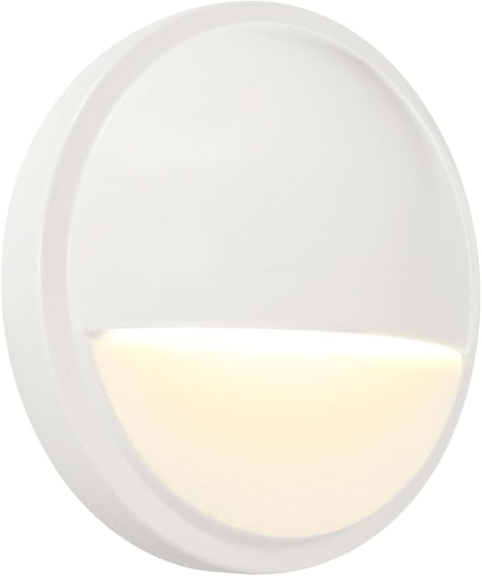 GKOLED Landscape Deck Lights, Low Voltage 12V AC/DC Outdoor Patio Lighting, LED 2W Step Light, 3000K, Die-Casting Aluminium with Classic White Powder Appearance, Complete Light UL-Listed, 6-Pack