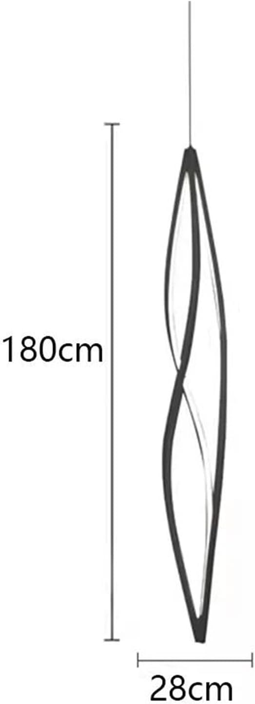 Pendant Lights, Modern Home Decor Led Lights Pendant Light Lamps Forstaircase Chandeliers for Living Room Hanging Indoor Lighting(RC Remote dimming,Black 180cm)