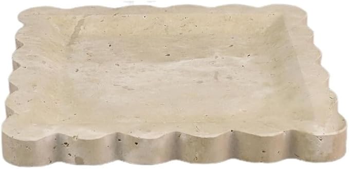 Modern Style Marble Tray Organizer - Modern Stone Decoration for Living Room, Dining Table, Office - Stylish Key and Jewelry Holder(Beige8)