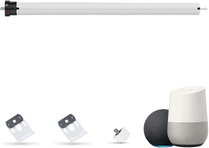 Tuya WiFi Smart Roller Shade Motor DC12V, High Torque Electric Blind Motor, Compatible with Alexa/Google Home, Retrofit Motorized Roller Blinds Kit (10 N.m for Φ40mm (1.57") Round Tube)