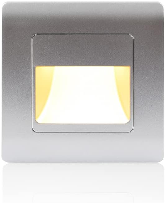 Recessed LED Stair Light Wall Lamp Motion Sensor Wall Lamp AC85-265V Step Lamp Corridor Lighting Indoor Wall Lighting 1PcsWarmWhite Silver