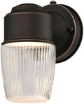 Westinghouse 6106900 One-Light LED Outdoor Wall Fixture with Dusk to Dawn Sensor, Oil Rubbed Bronze Finish with Clear Ribbed Glass , Oil-rubbed Bronze