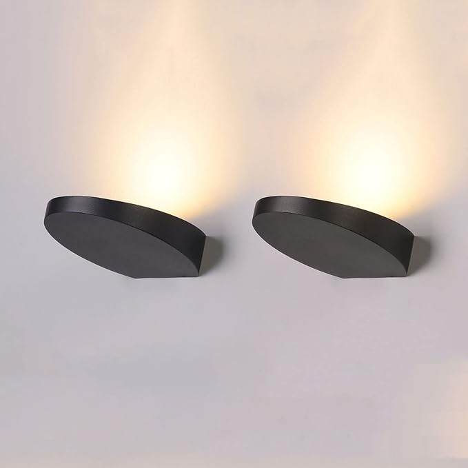 Set of 2 Warm White 3000K LED Wall Sconces - 5W Indoor Stair Lights for Living Room, Bedroom, and Art Gallery