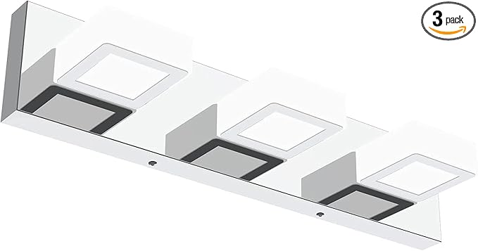 Ralbay Modern LED Chrome Vanity Light Acrylic Stainless Steel for Bathroom Vanity Lighting Fixtures Cool White 6000K