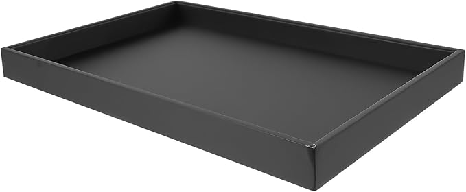 Unomor Large Black Desktop Jewelry Storage Tray Lightweight Tabletop Organizer for Nightstand Bedside Shelf Display Spacious Capacity for Rings Necklaces Bracelets Minimal Contemporary