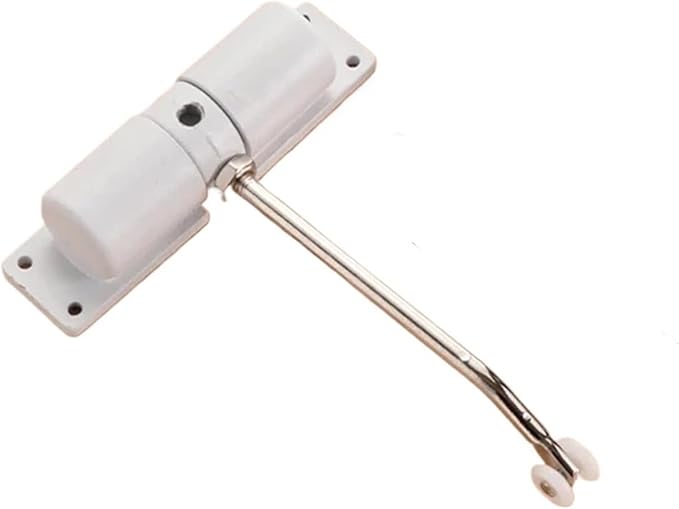 Automatic Adjustable Closer Surface Mounted Heavy Duty Safety Spring，Compatible for Interior Exterior Black Door(White B)