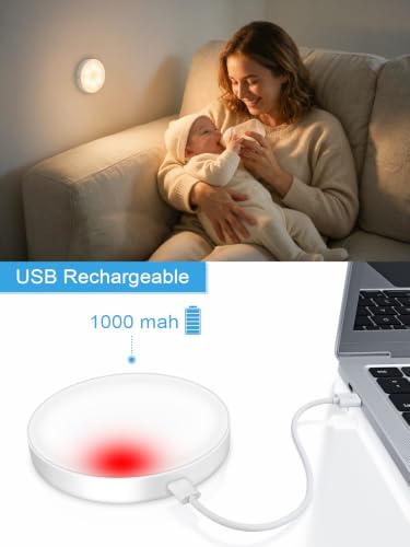 WILLED 3000K Dimmable Touch Lights, Battery Rechargeable Tap Lights, Magnet Stick on Closet Light, Portable LED Puck Night Lights for Cabinet, Wardrobe, Counter, Kitchen, Bedroom (2 Pack) - Image 5