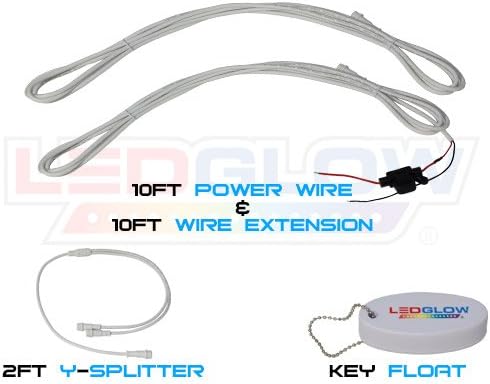 LEDGlow 6pc Million Color LED Boat Marine Deck & Cabin Accent Lighting Kit - 20" Waterproof Flexible Light Strips - Screw Cap Connectors with O-Rings - Includes Control Box & Wireless Remote