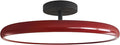 KCO Lighting Modern Red Ceiling Light Fixture Large Industrial Black Flush Mount LED Pendant Lamp Mid Century Flat Rustic Semi Flush Mount Ceiling Light for Porch Hallway Entryway
